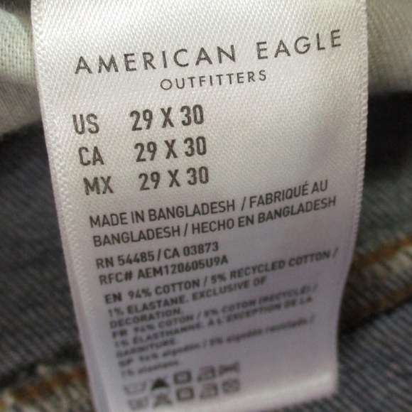 American Eagle Jeans Men's 31x30 Dark Wash Slim Straight Airflex Denim - Picture 9 of 10